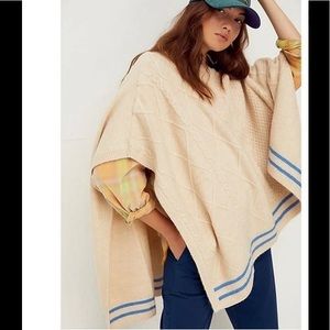 FP Harbour Stripe Cable Poncho Sweater